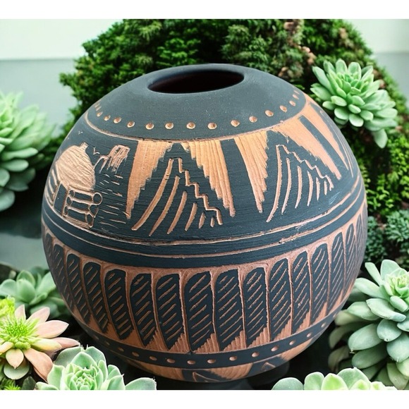 Native American Pottery Cnayon De Chelly Chinle‎ Arizona Jackie Yazzie Sgraffito - Picture 3 of 11